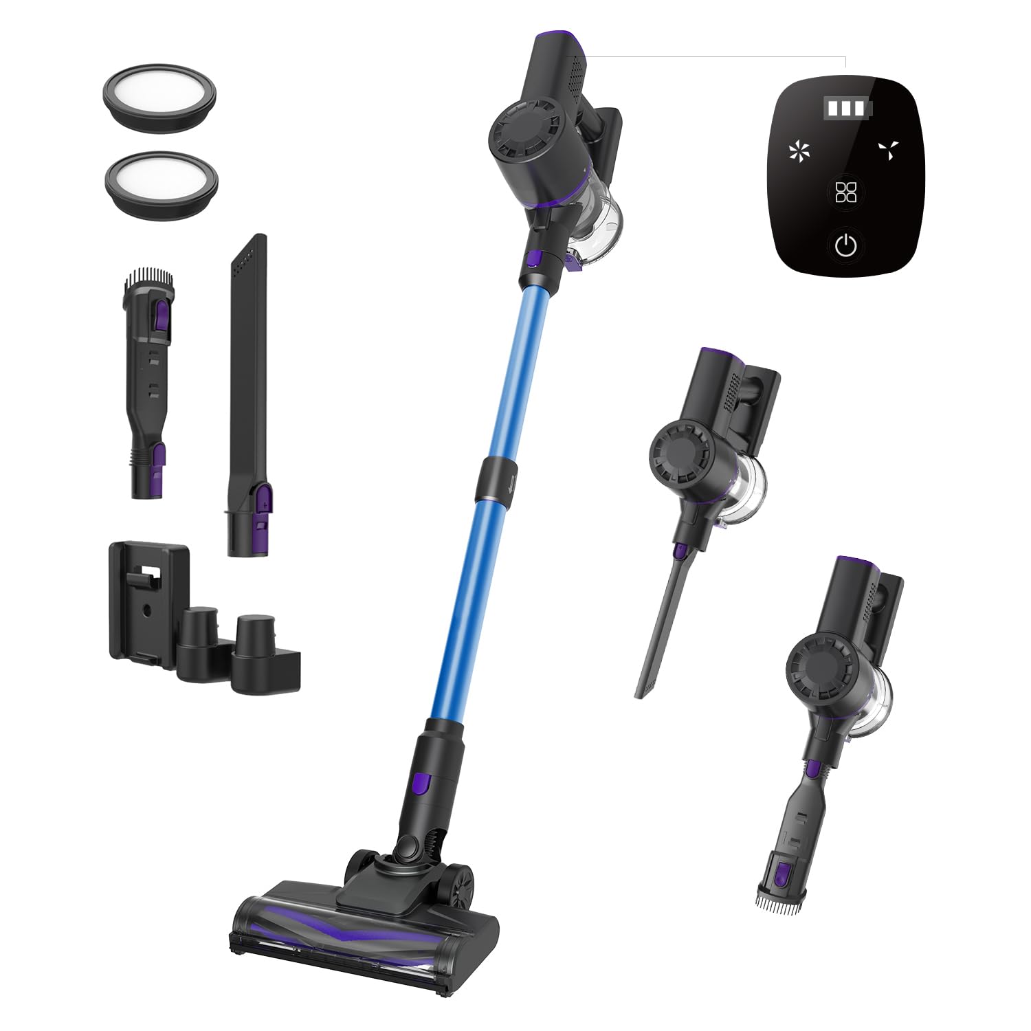 Vexilar Aspiradora sin Cable V12 58KPa/50 Min, Aspirador sin Cable Fácil Manejar, Batería Extraíble,Ligero,Multiusos Accesorios, Aspirador Escoba para Suelo/Alfombra/Pelo de Mascotas/Coche — view 13