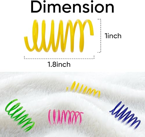 Miniatura 2 de AGYM Juguetes de Resorte para Gatos 90 Paquetes para Gatos de Interior, Bobinas de Resorte de Plástico Duraderas que Atraen a los Gatos a Golpear, 4