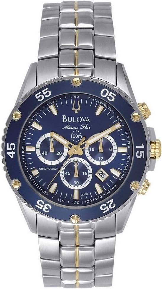 Bulova Men's Marine Star 6-Hand Chronograph Watch, Tachymeter Luminous Hands, 100M Water Resistant