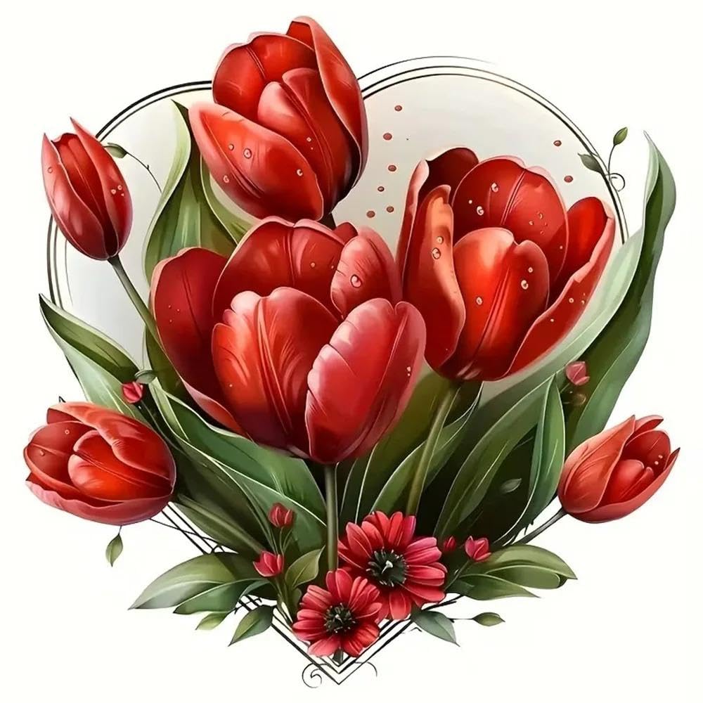 Beautiful Red Tulip Creative Decorative Stickers(15cm)