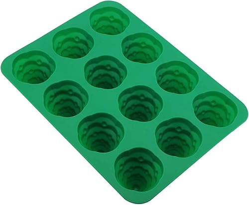 Miniatura 7 de Molde de silicona para tartas de 12 rejillas, forma de árbol de Navidad, magdalenas, molde antiadherente, herramienta para hornear para el hogar,