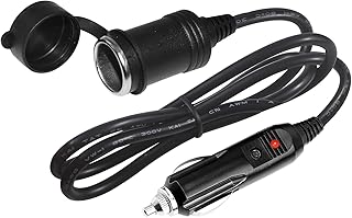 12V Cigarette Lighter Extension Cord 3FT -Car Charger Cigar Lighter Male Plug to Female Socket 18AWG Heavy Duty Extension Cable with LED Lights Extender for Air Compressor Pump and Tire Inflator 15A