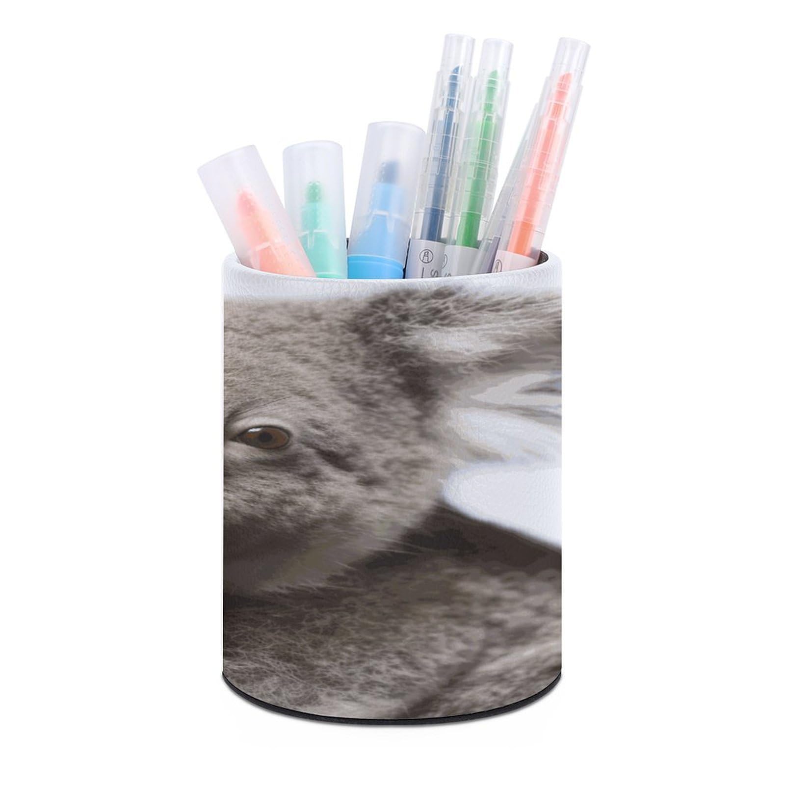 FekiLoot Koala Custom Desk Pencil Holder Office Accessories Round Pen Box Desk Organizer Makeup Brush Holder