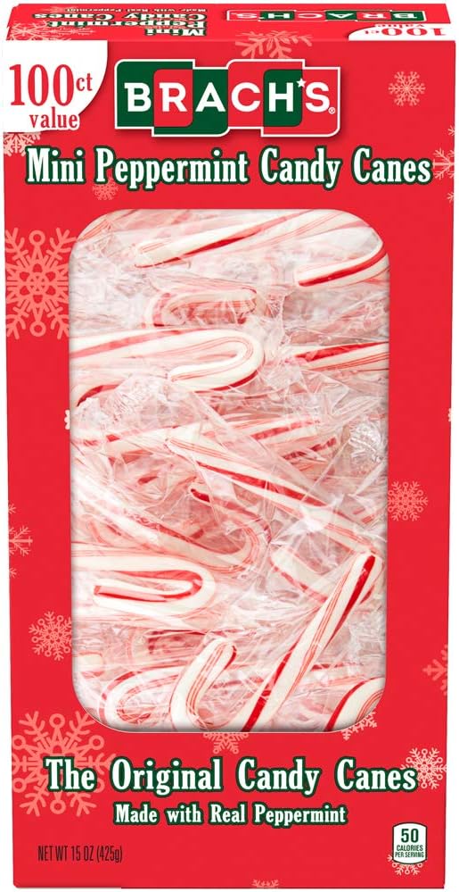 Holiday CandyBrachs Mini Peppermint Individually wrapped Canes 100 Count