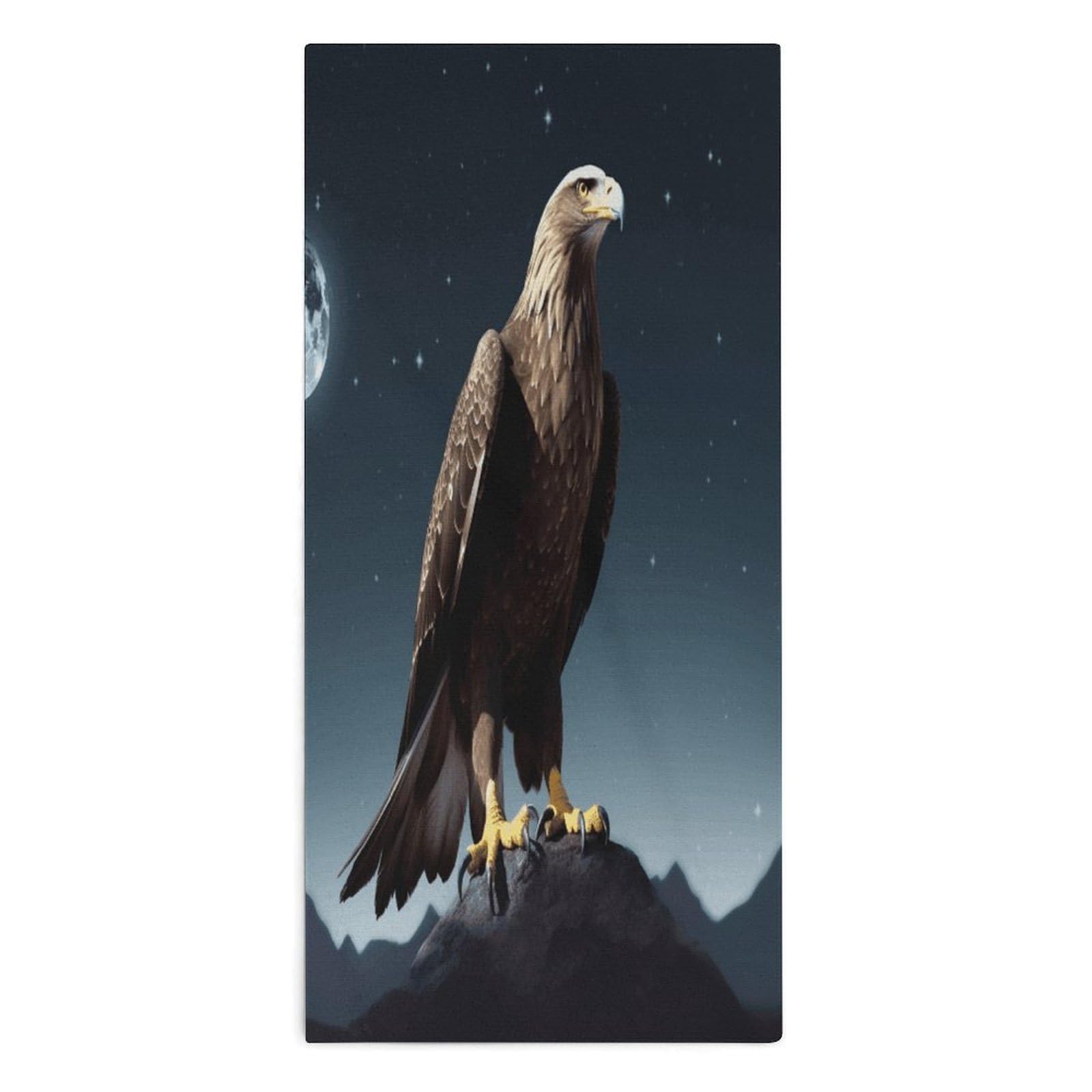 Fodpand Style Eagle Under The Stars Microfiber Towels, Decorative Bath Towel Soft & Lightweight, Hand Towels Multipurpose Use For Bathroom, Pool, Gym, Spa, And Hotel Use