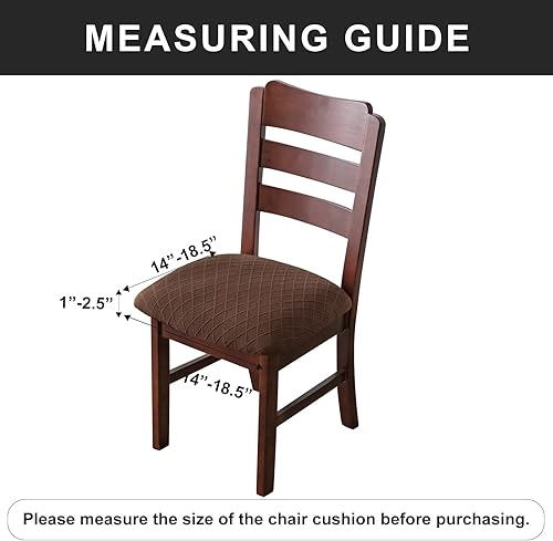 Miniatura 10 de Genina Fundas de asiento impermeables para sillas de comedor, fundas para sillas de comedor y cocina (gris claro, 2 piezas)