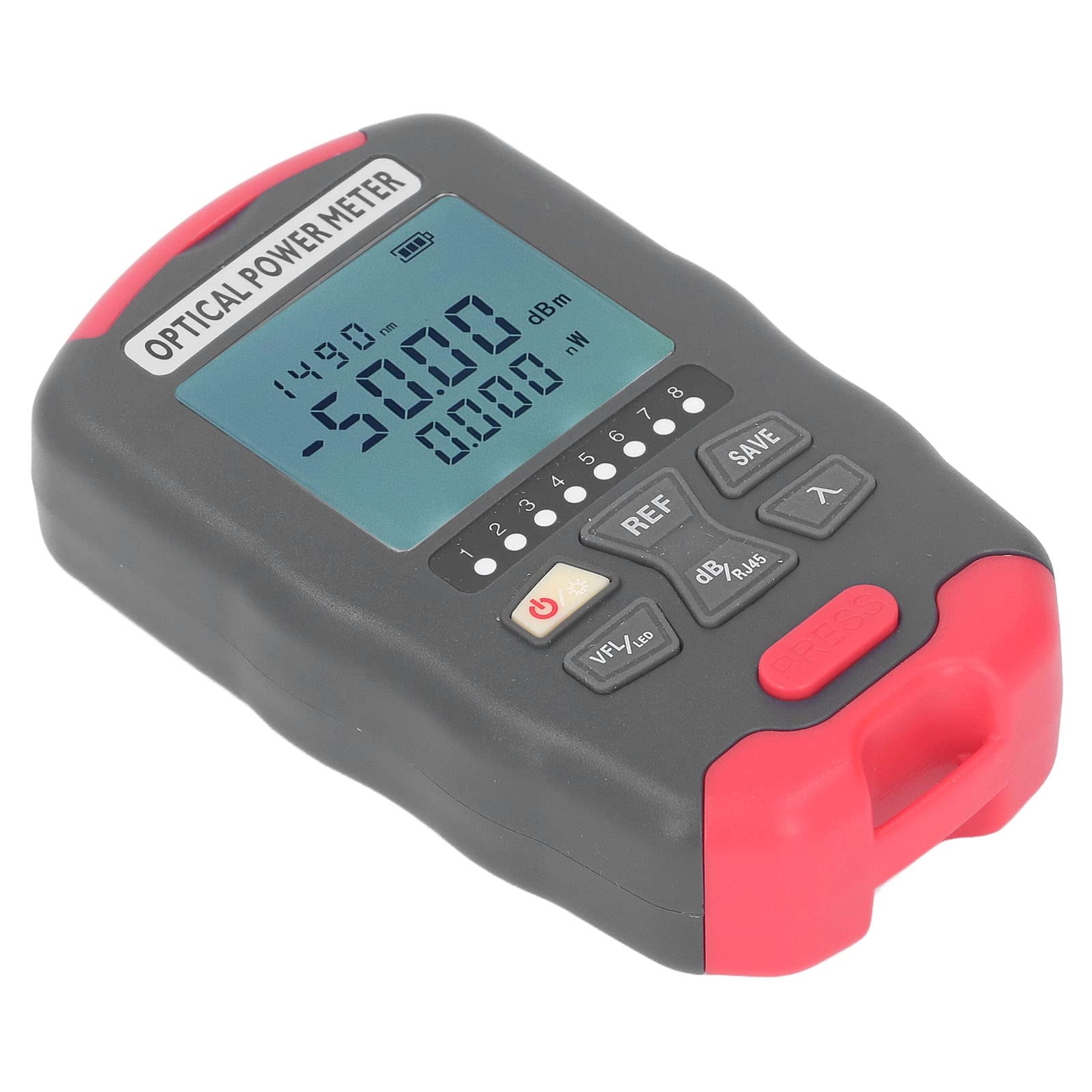 Optical Fiber Tester, Portable Power Meter with Visual Fault Locator Function, 10 wavelengths, Easy to use and Carry, Accurate Results, with ABS Material Structure, for SC, FC