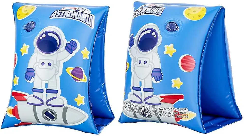 DM Toys Boia de Braço Inflável Infantil Astronauta 25x15,5cm
