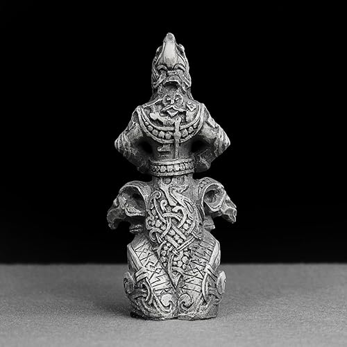 Miniatura 4 de Dryad Design Thor Figurine - Estatua vikinga nórdica del dios del trueno para decoración del hogar, 4.5 pulgadas de alto (acabado de piedra)