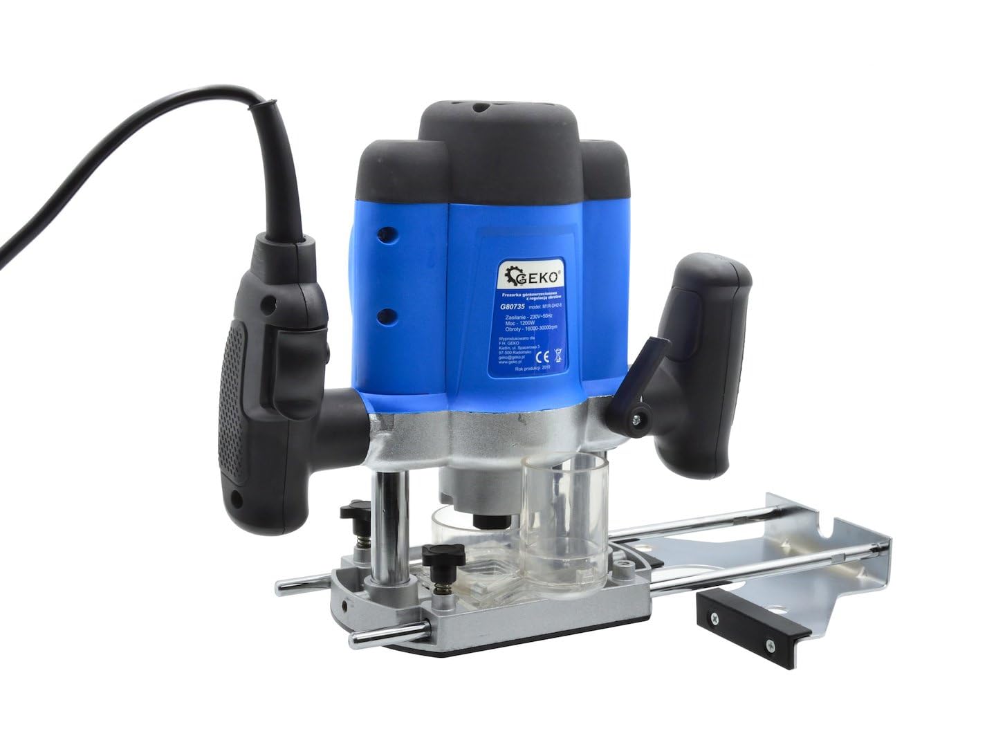 BSD Fresadora tupí eléctrica 1200W con ajuste de velocidad y profundidad, ideal para trabajos de precisión en madera, con capacidades de 16,000 a 30,000 rpm.