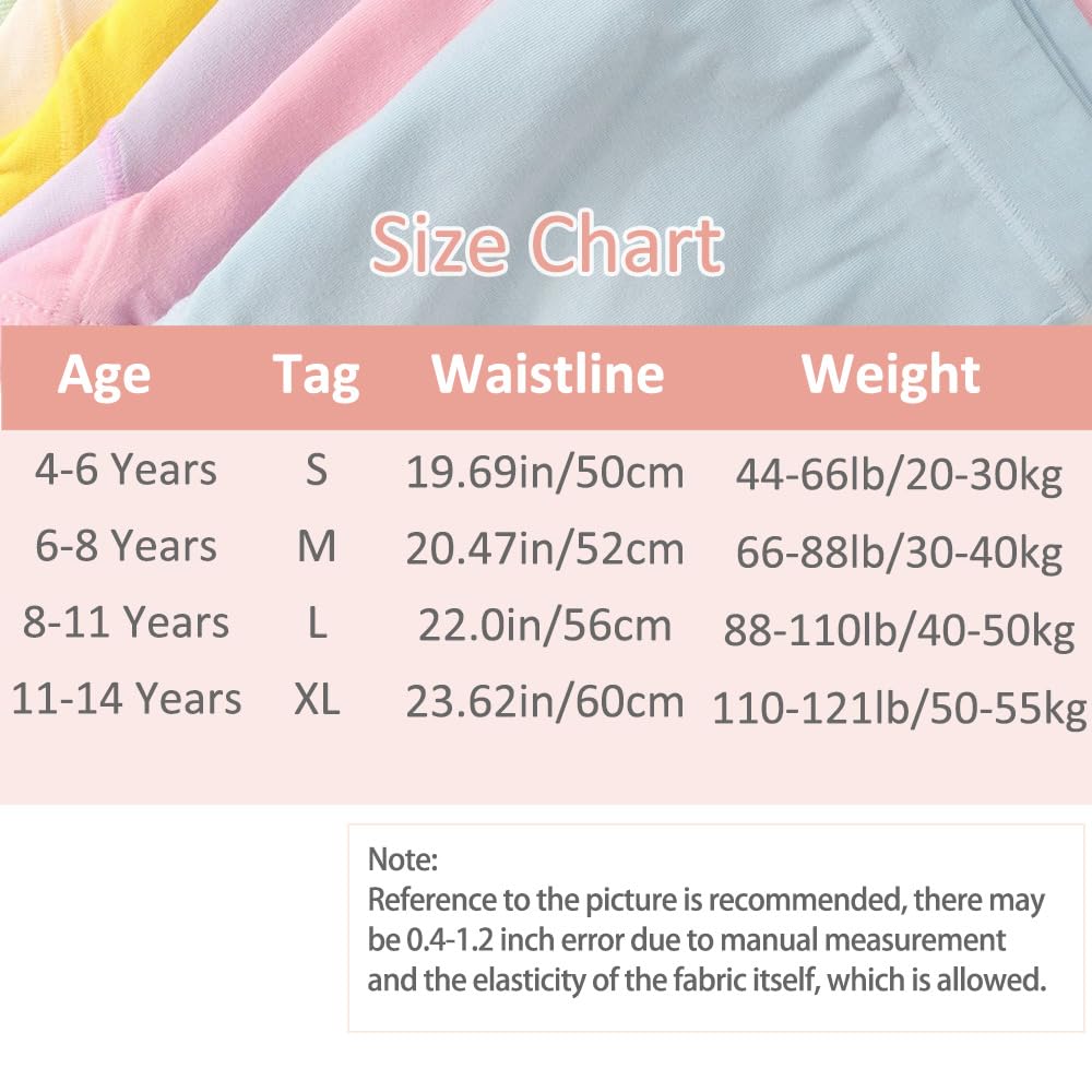 Unterhosen für Teenager-Mädchen, Baumwolle, weiche Boyshorts, Kinder-Unterwäsche, Boxershorts, Sicherheits-Höschen für Kleid, Alter 4–14 Jahre