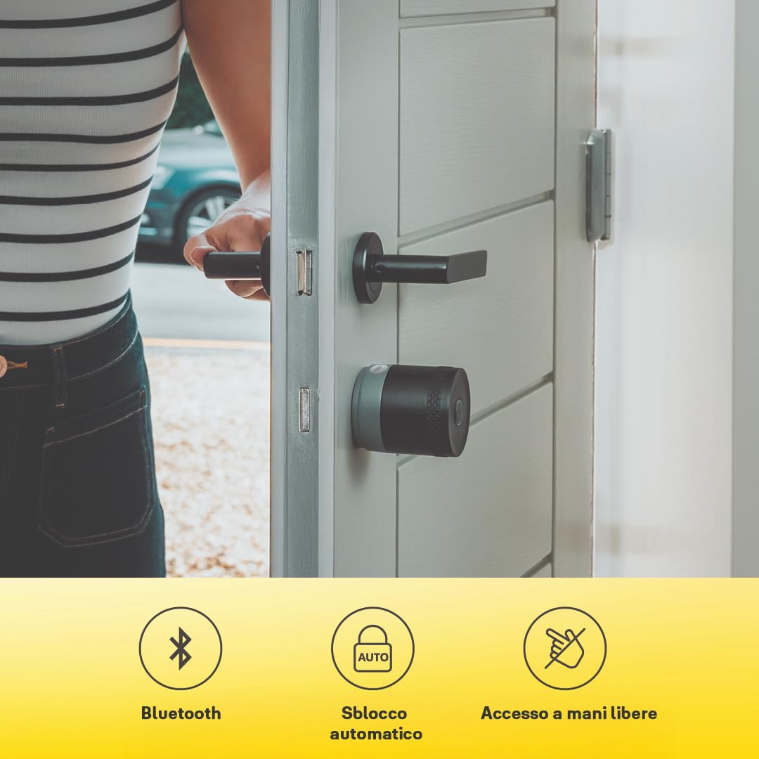 Yale Serratura Smart Linus L2 Lite 05/109100/SI Argento, Accesso senza chiave, Installazione fai da te, Compatibile Matter, Condivisione chiavi digitali, Attività in tempo reale, App Yale Home