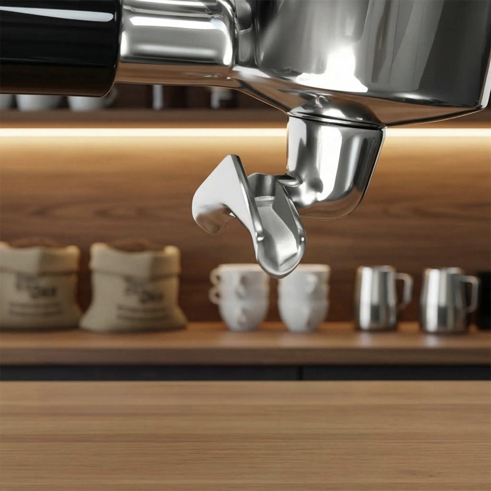 Portafiltros de acero inoxidable para café espresso, 54 mm, doble caño compatible con Breville 8 Series Material ABS robusto ergonómico para mango fácil de limpiar para el hogar para uso