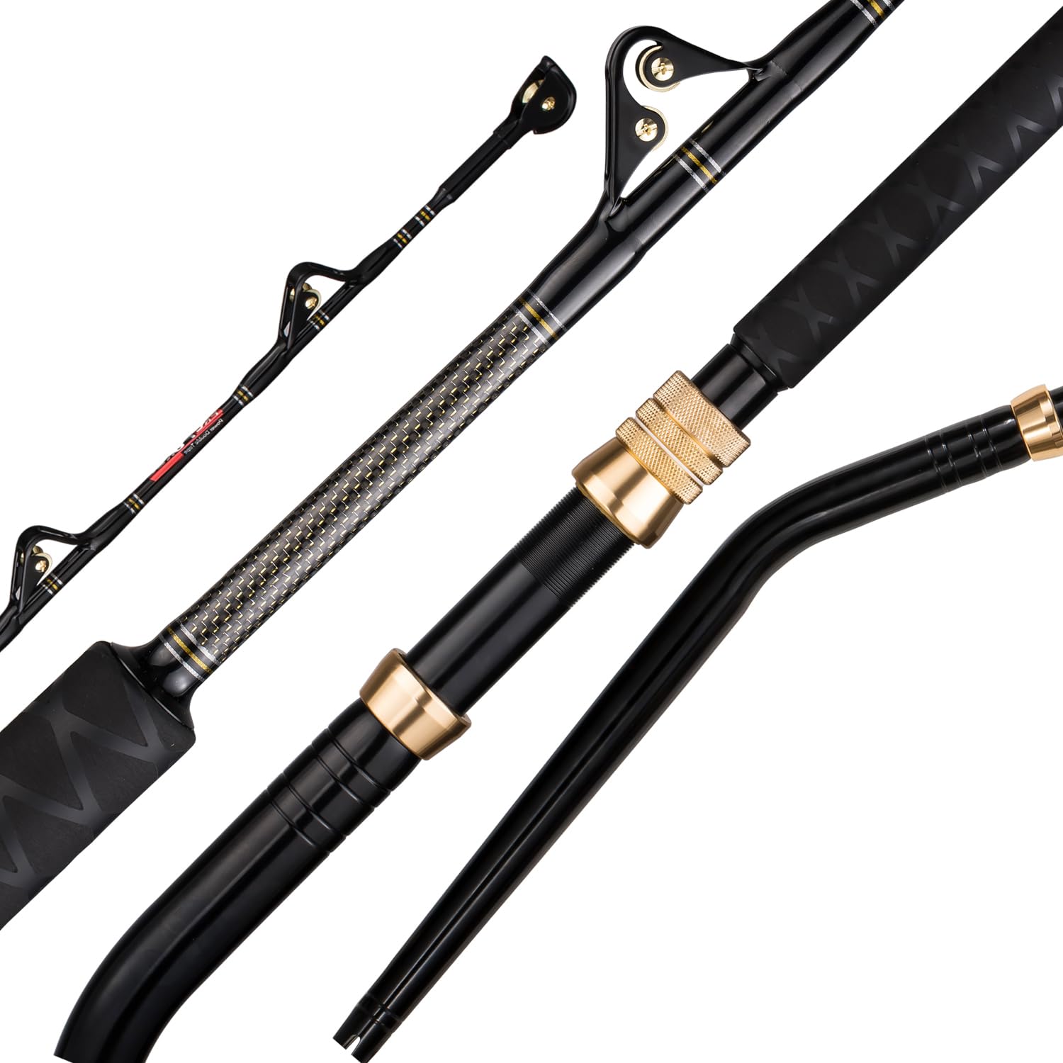 FISHAPPY Trolling Rod Saltwater Offshore Heavy Roller Rod Bent Butt Trolling Rod Big Game Conventional Boat Fishing Pole Heavy Duty Fishing Rod 6'