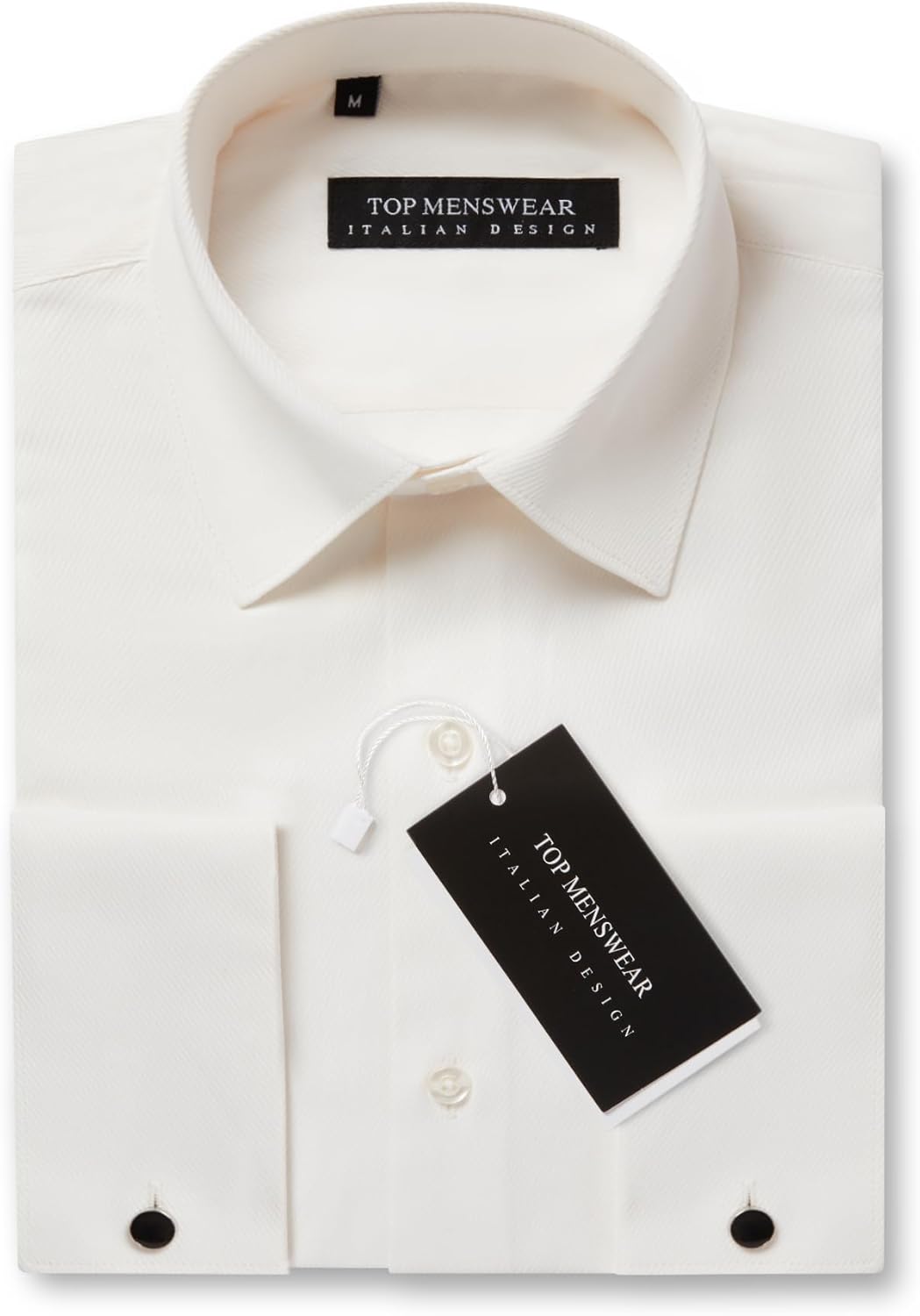 Top Mens Wear White Double Cuff Formal Dress Shirts Slim Fit Include Metal Cufflinks Long Sleeve - Image 4