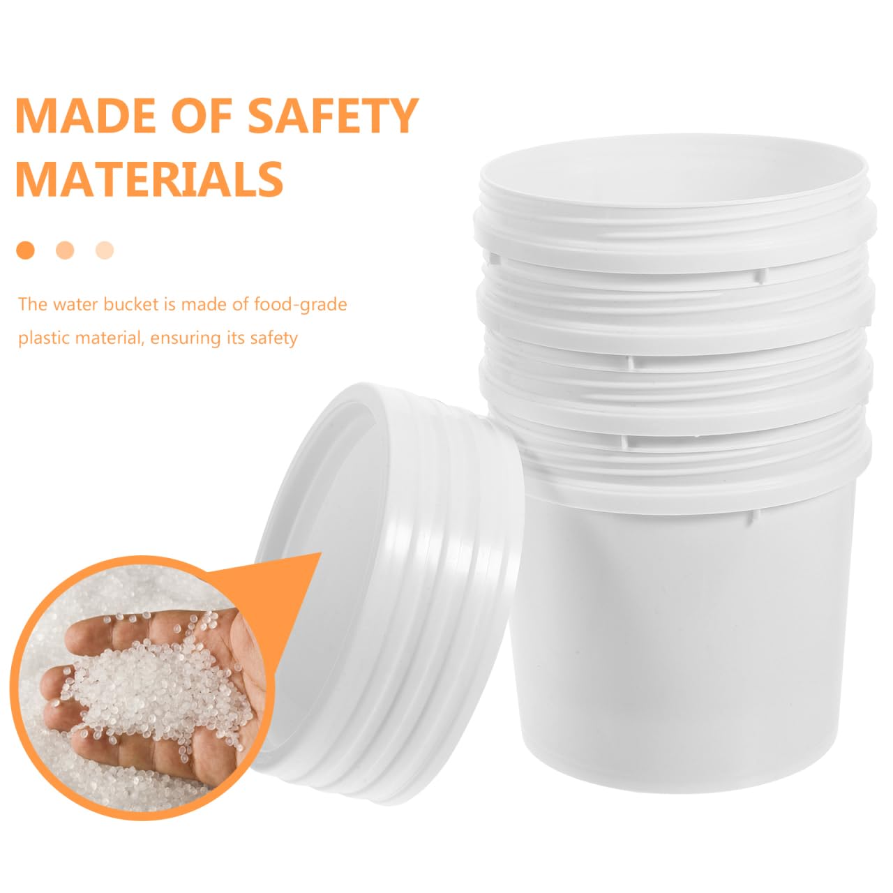 iplusmile Seau blanc de 1 l avec couvercle à visser - 4 seaux de peinture vides - Seau rond industriel - Récipient de stockage alimentaire - Seau polyvalent pour l'eau et les aliments