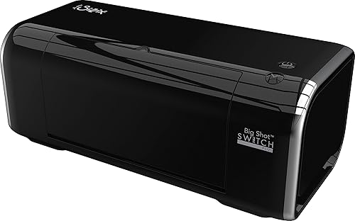 Sizzix Big Shot Switch Plus (negro) Inspirado en Tim Holtz, máquina eléctrica de troquelado y estampado en relieve (apertura de 9 pulgadas), 665300