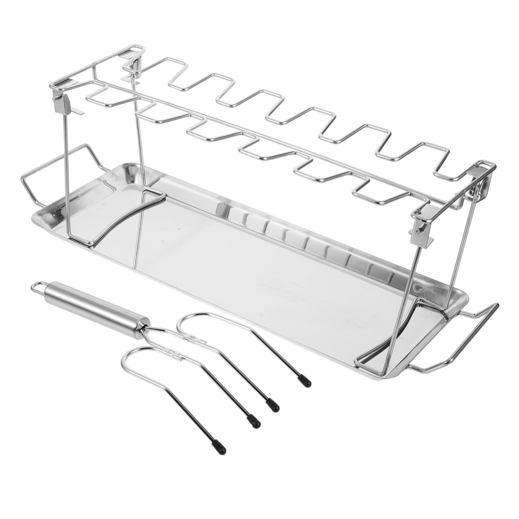 Set da 2 Forchette per Barbecue in Acciaio Inox per Grigliata | Argento, Pratico e Facile da Usare, per Garden Party e Attività di Outing