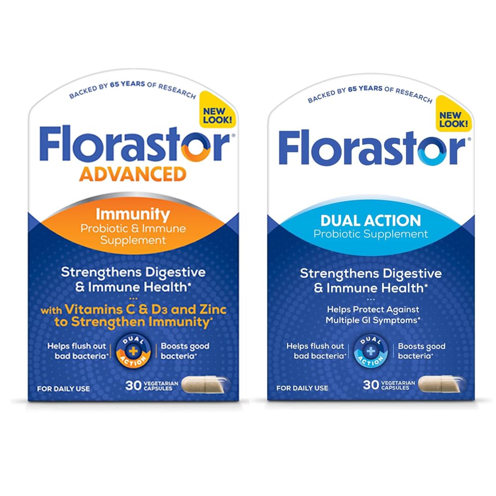 Digestion and Immunity Boost Bundle for Men & Women with Saccharomyces Bouldari - 30 ct. Probiotic for Digestive & Immune Health + 30 ct. Immunity Boost & Support Daily Probiotic