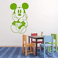 Vista 6 de Mickey Mouse Silhouette - Vinilo adhesivo de pared para dormitorio de niños o sala de juegos, decoración temática del hogar
