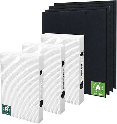 Filtro HEPA HPA300 de repuesto para filtro de purificador de aire Honeywell, 3 filtros HRF-R3 Ture R HEPA, 4 paquetes de filtros prepurificadores de