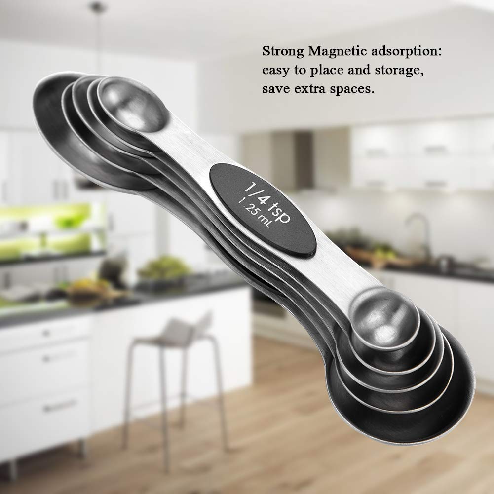szt. Łyżki z miarką Przyprawy magnetyczne podwójne do gotowania1 Magnetyczne miarki Łyżki do przypraw Podwójne łyżki Łyżki do przypraw Magnetyczne