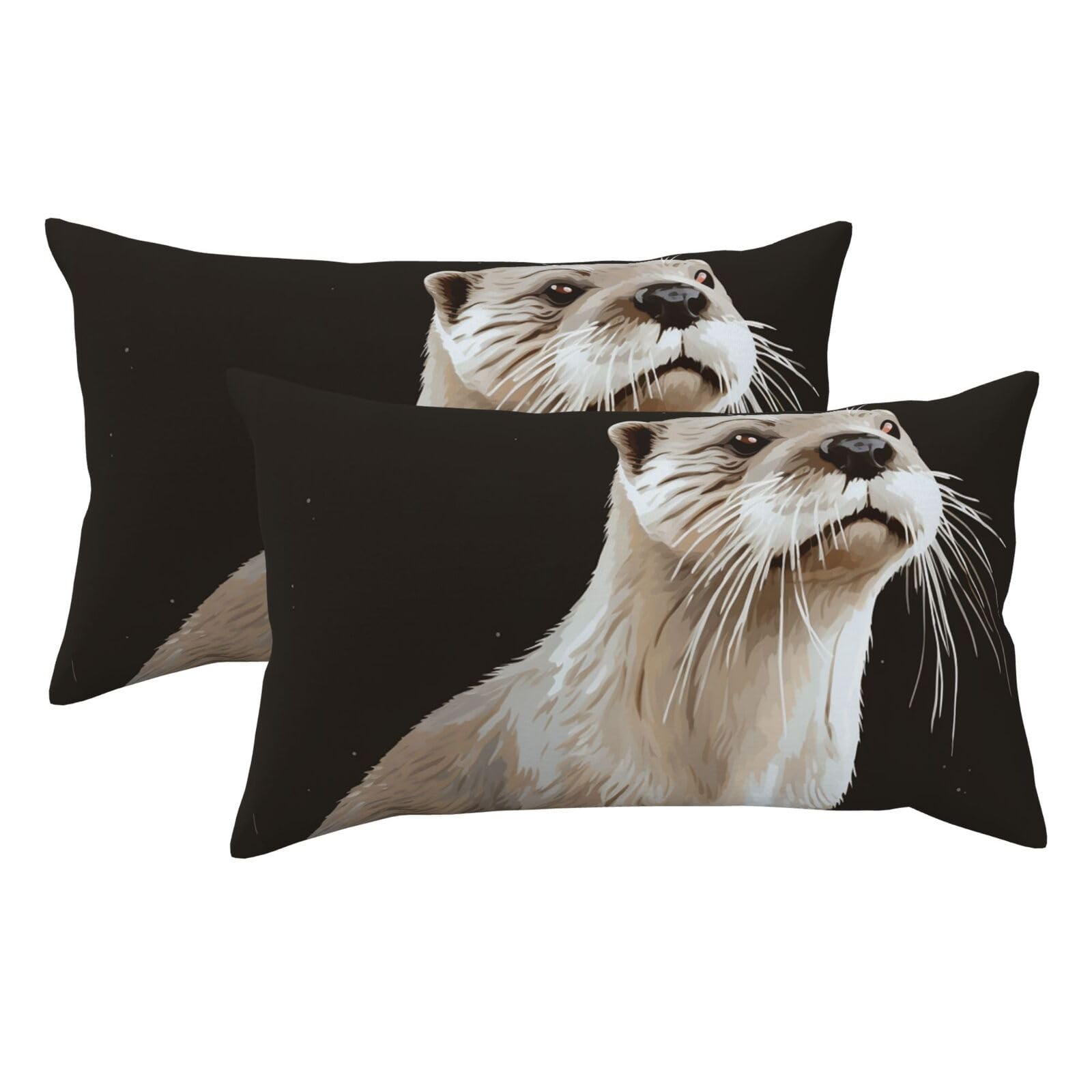 2 Pack King Pillow Cases with Hidden Zipper, Soft Breathable Pillow Covers for Hair and Skin, Otter Pillowcases 20"x36" Bed Pillow Protectors Cover for Sleeping Gifts