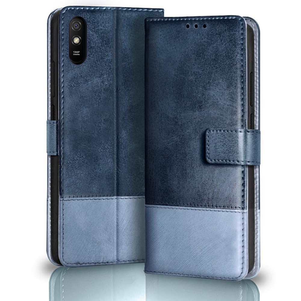 TheGiftKart Flip Back Cover Case for Mi Redmi 9A / 9A Sport / 9i / 9i Sport | Dual-Color Leather Finish | Inbuilt Stand & Pockets | Wallet Style Flip Back Case Cover (Blue & Sky) (B0CH81RK95) Amazon Price History, Amazon Price Tracker