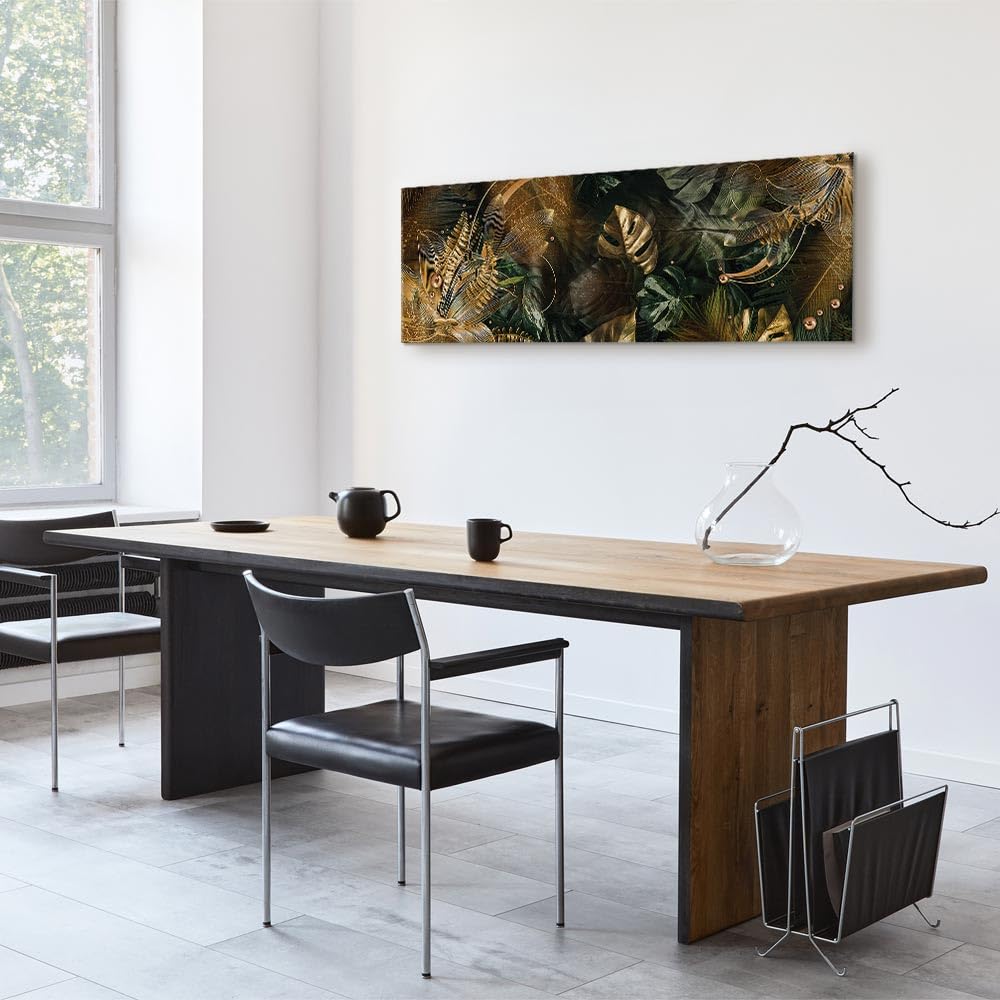 murando Quadro Astratto 150x50 cm 1 pezzo Stampa su tela XXL Immagini moderni Murale Fotografia Grafica Decorazione da parete Pianta Monstera Botanico Foglie b-C-0841-b-a