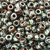 Picasso Red Brown Trans 20 Grams Miyuki Round Rocailles 6/0 Glass Seed Bead Approx 20 Gram Tube