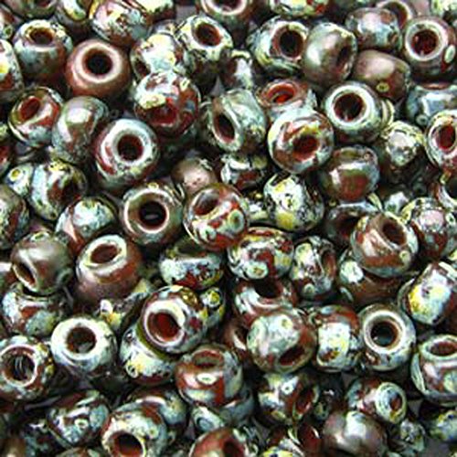 Picasso Red Brown Trans 20 Grams Miyuki 6/0 Seed Bead 20 Gram