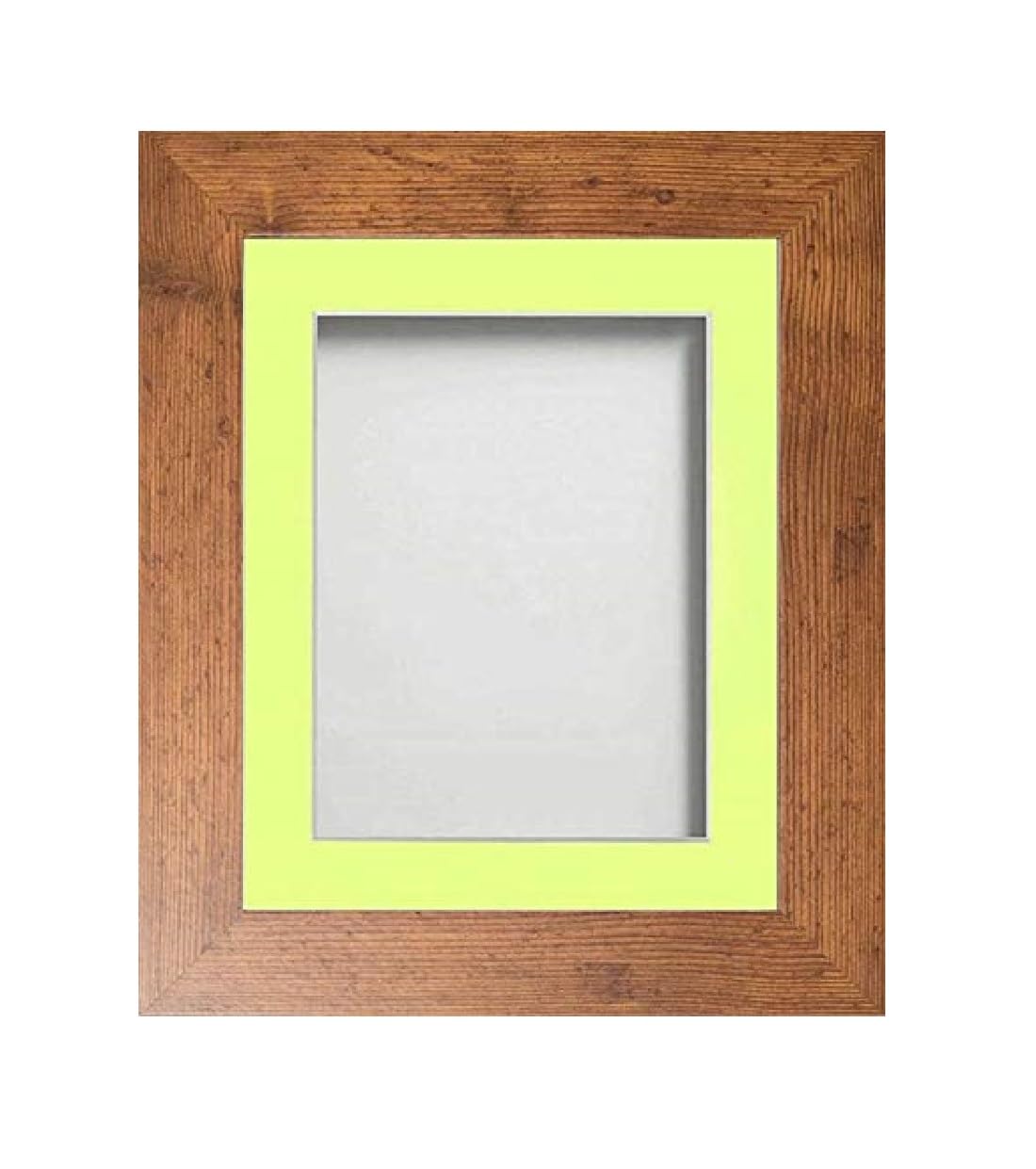 Frame Company Watson Rustic Picture Photo Frame fitted with Perspex, 10x8 inch with Lemon Bon Bon Mount for image size 8x6 inch