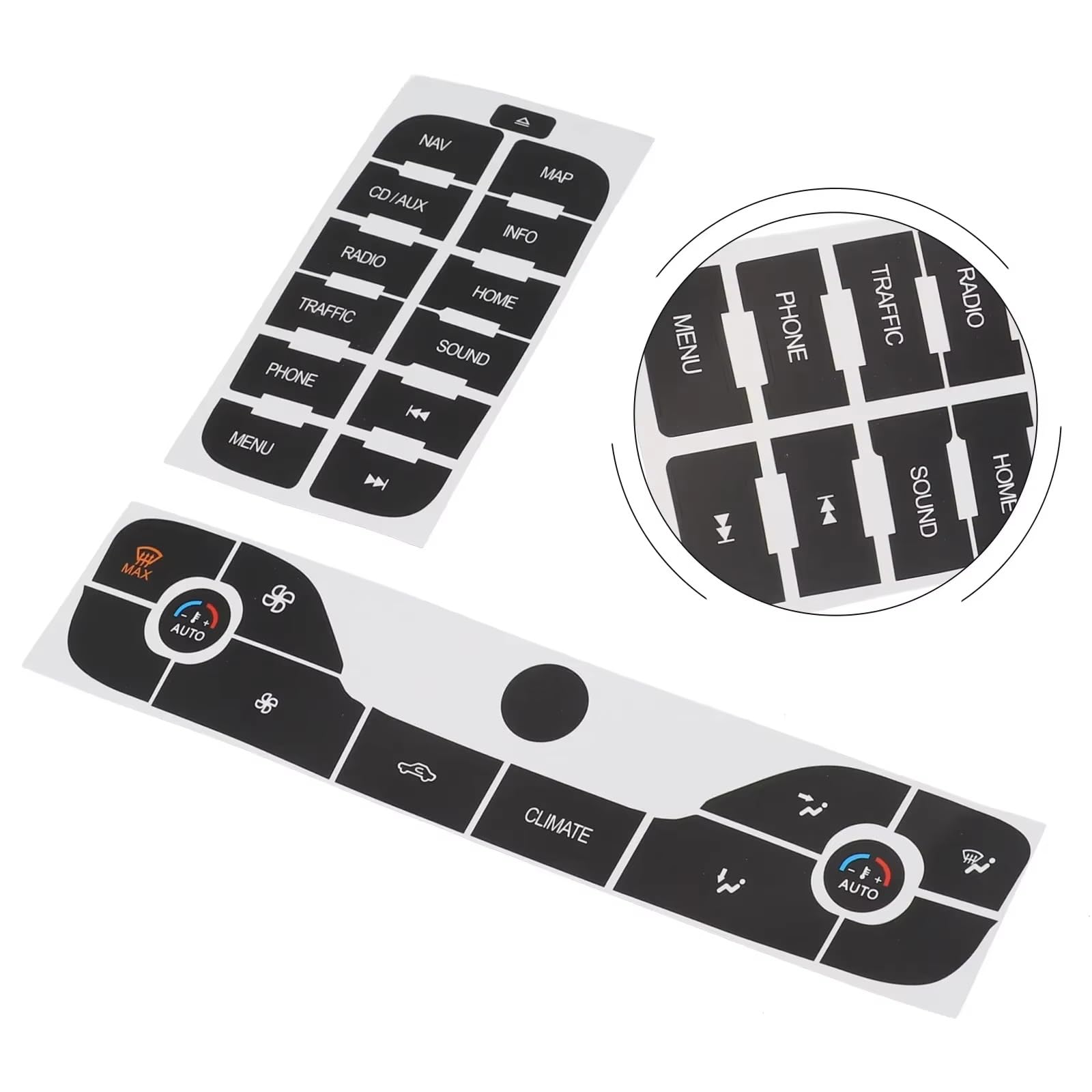Car Button Stick Compatible with for S-Max 2011 Car Air Condition AC Climate Control Button Repair Sticker Repair The Buttons Radio AC Repair Sticker