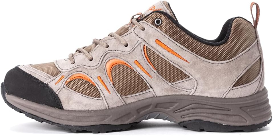 Propet Men's Connelly Walking Shoe, Gunsmoke/Orange, 8 5E US
