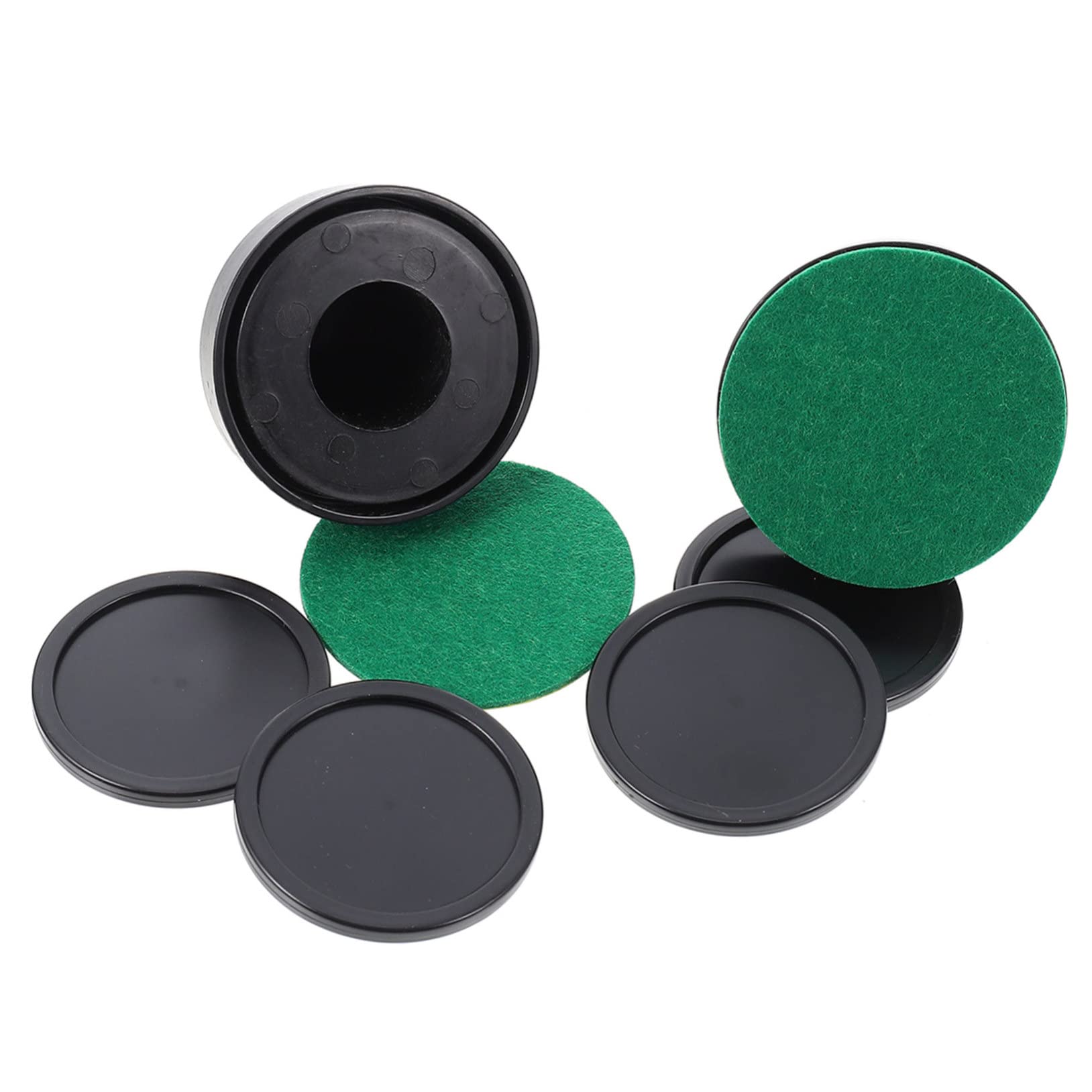 ibasenice 2 Sets Wear Resistant Ice Hockey Pushers with and Cloths Durable Portable Handles for Air Hockey for Game Rooms and