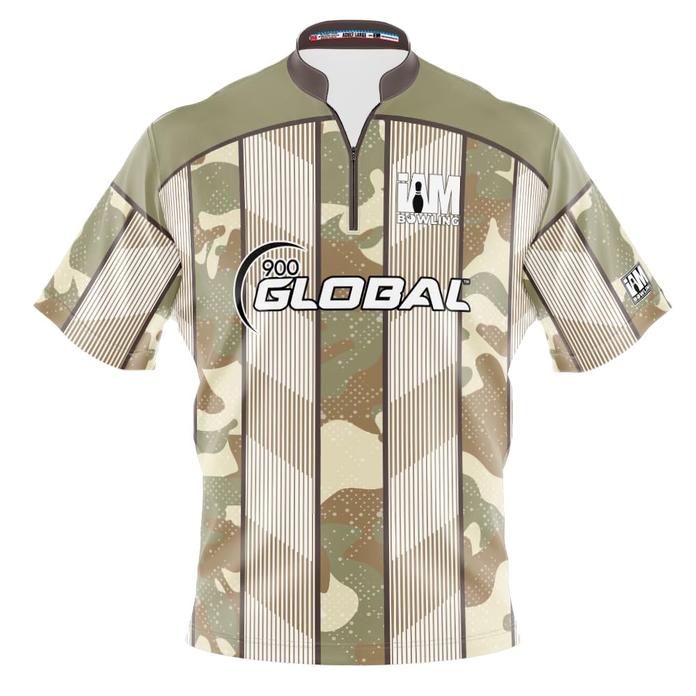 Logo Infusion I AM Bowling Jersey Short Sleeve Sash Collar 2329-9G Made in USA 900 Global (US, Alpha, Large, Regular, Regular, Multi)