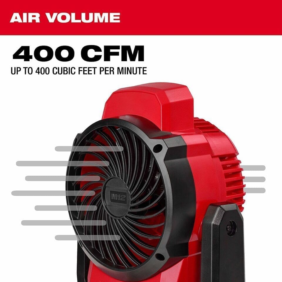 M12 Fan Milwaukee 0820-20 M12 Cordless 400-CFM Mounting Fan, Tool