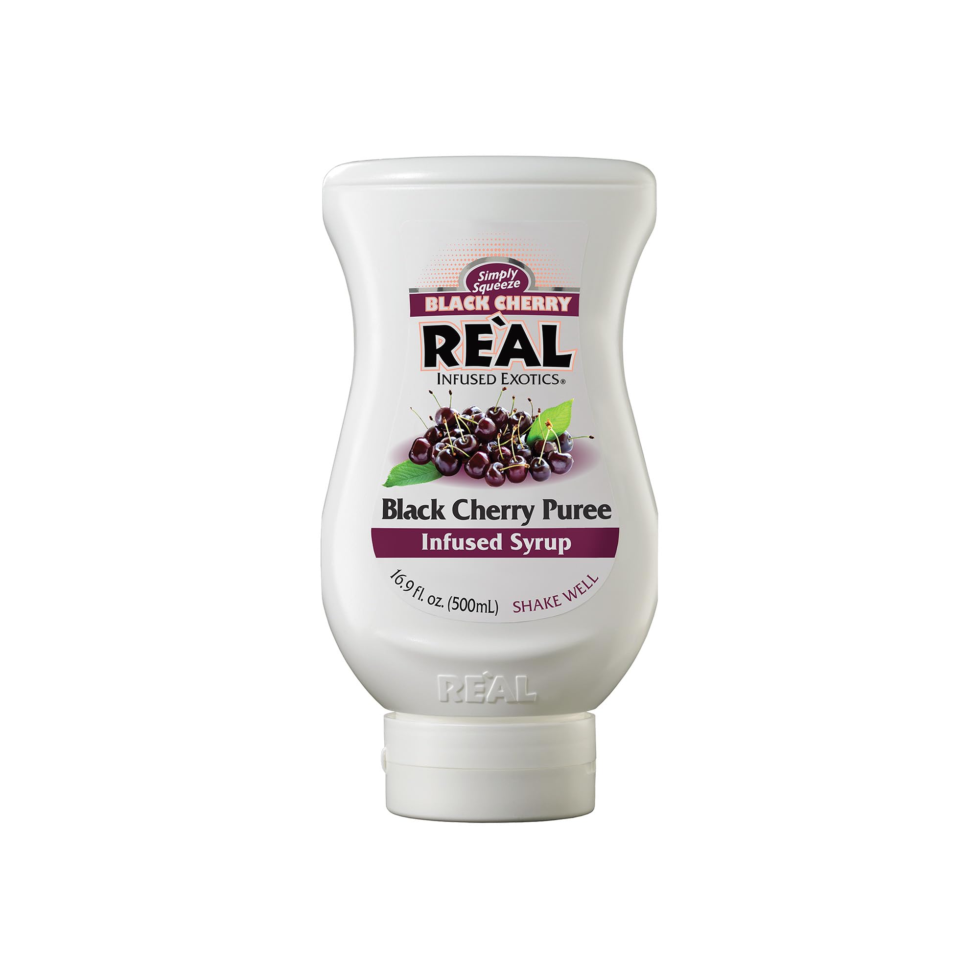 Re’al Syrup | Black Cherry Puree Infused Fruit Syrup | Made with Real Fruit | 500ml |Natural Ingredients| Cocktails, Baking, Smoothies, Mixing Drinks, Desserts