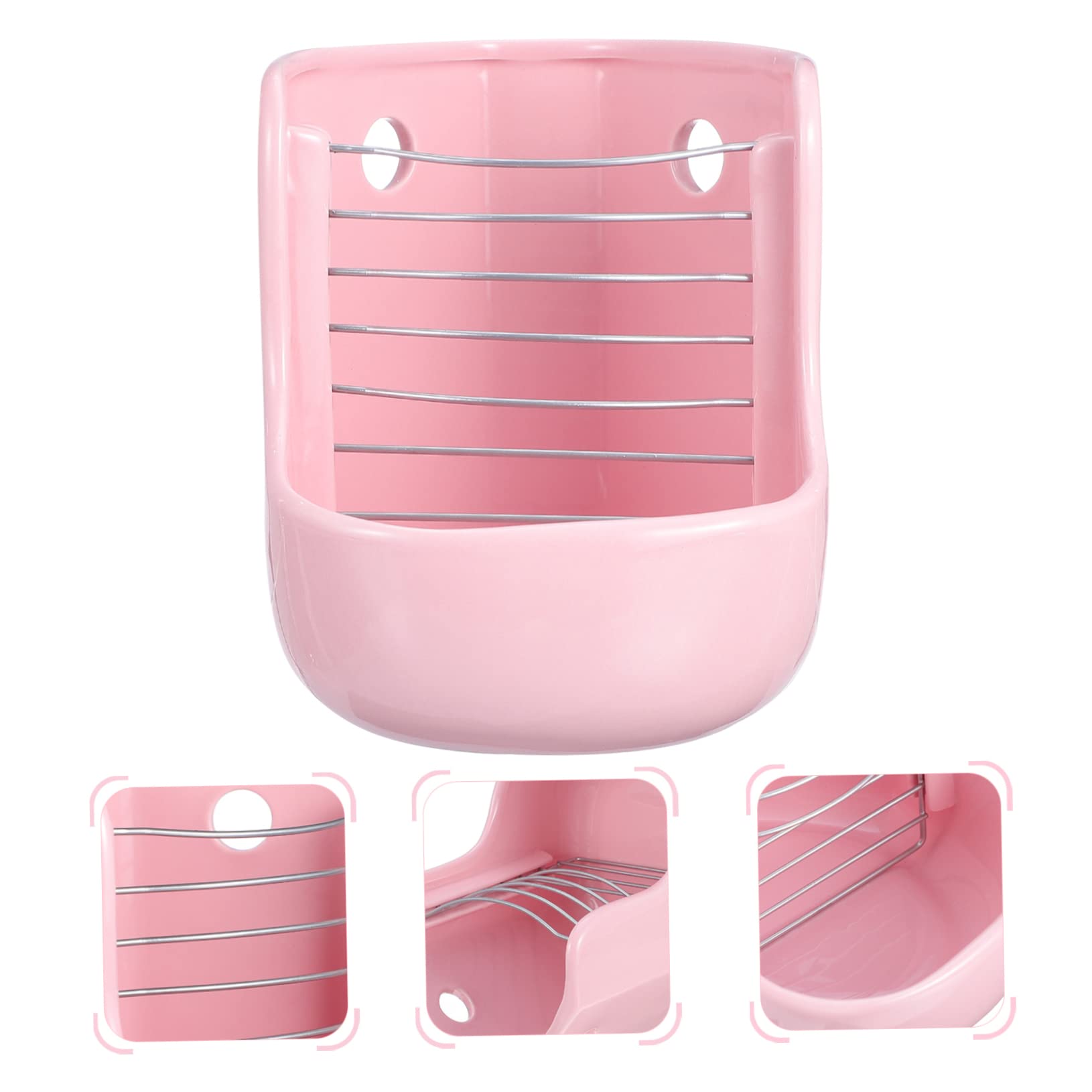 Mangiatoia Ceramica per Cavie e Cincillà Funzione Doppia | Rosa, Mantiene Cibo Pulito e Asciutto, Separa L’urina, per Piccoli Animali