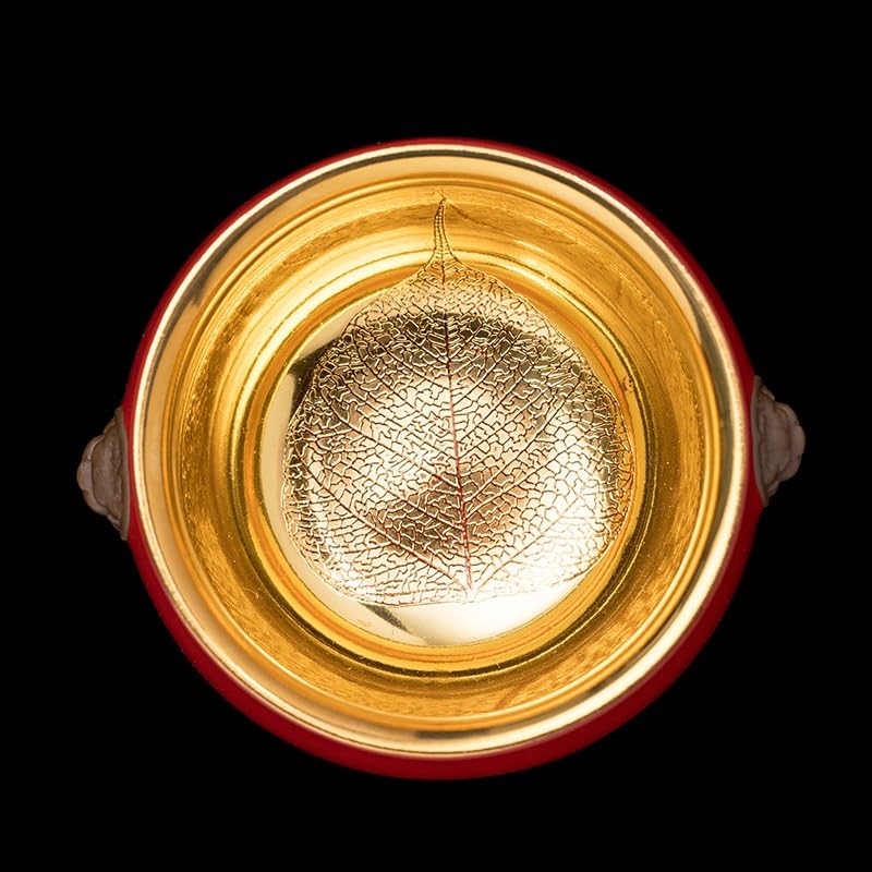 Tazas de té Pequeñas Juego de tazas té cerámica, taza del propietario, tazón grande hecho a mano con borde dorado Taza de té de Kungfu(B)