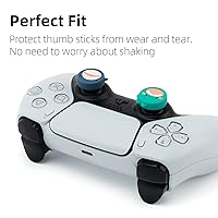 Vista 3 de GeekShare Cute Shark Dinosaur Playstation 4 Controller Thumb Grips, Soft Silicone Thumbsticks Cover Set Compatible with Switch Pro Controller and