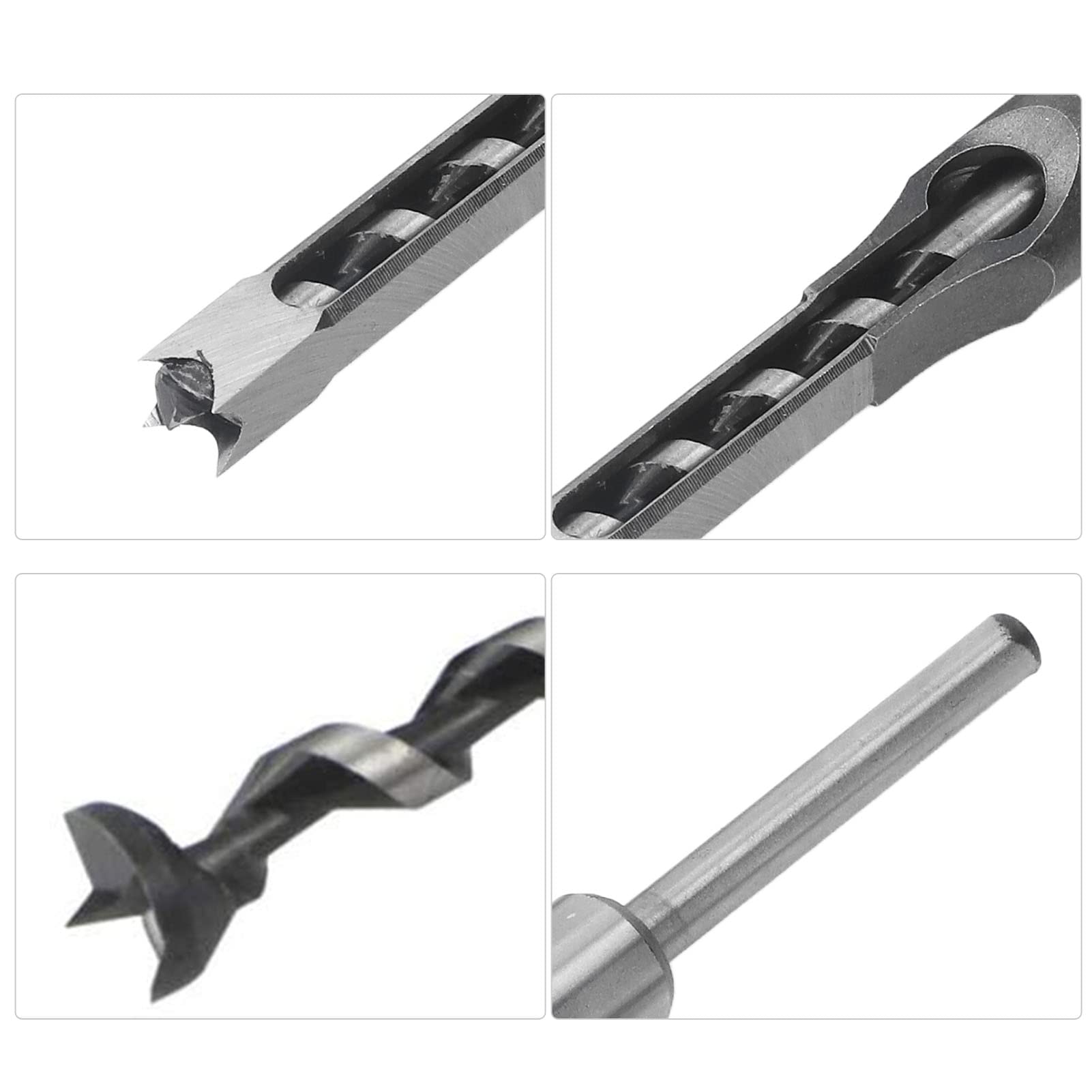 Kit de brocas cuadradas para carpintería con 5 piezas - Brocas avellanadoras cuadradas de acero de alta velocidad en tamaños 1/4 in, 5/16 in, 3/8 in, 7/16 in y 1/2 in - Juego de