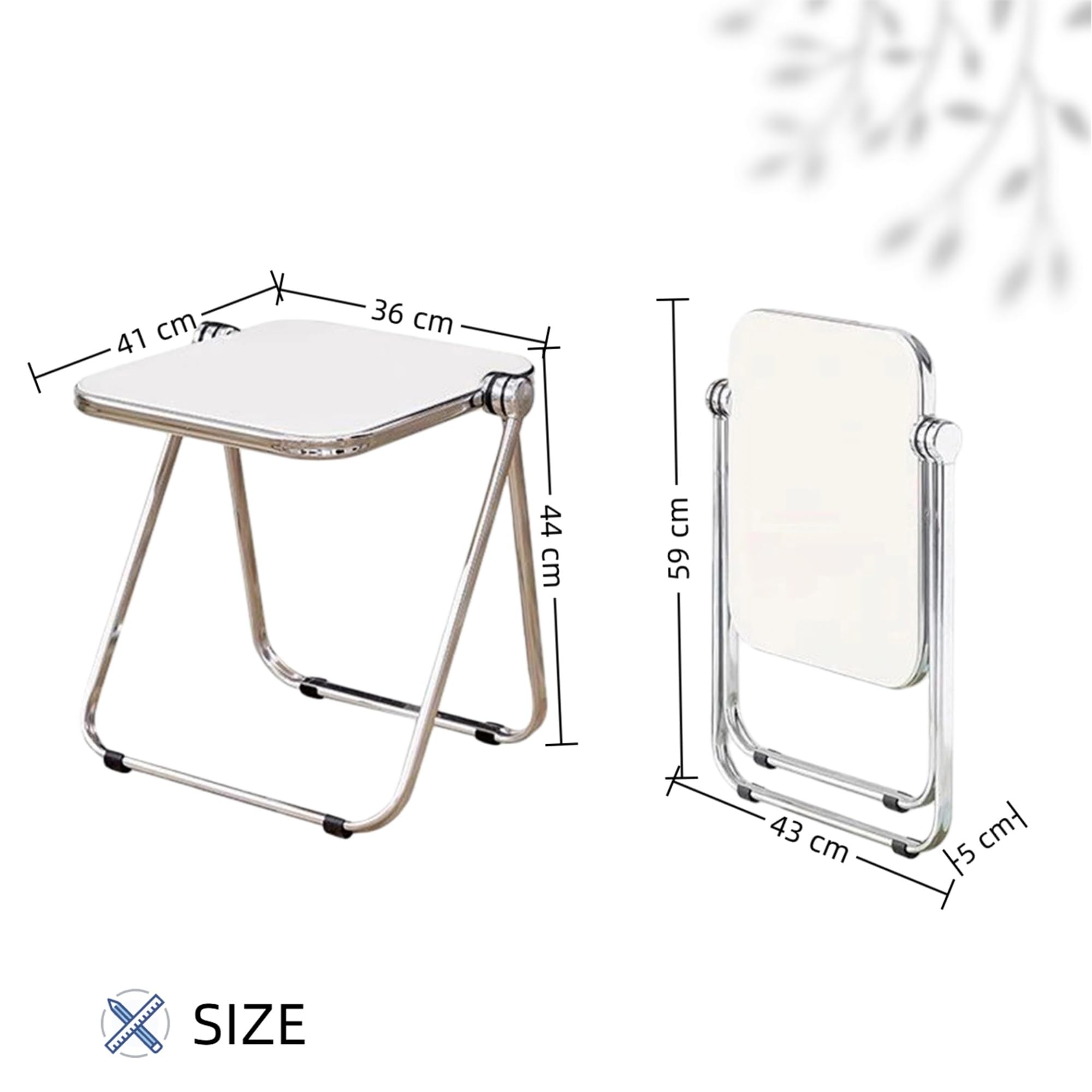 Klapptisch transparentes Acryl Beistelltisch Kleiner Computertisch Picknicktische for Zuhause, Büro, kleine Räume,zusammenklappbar, Keine Montage erforderlich(Brown)