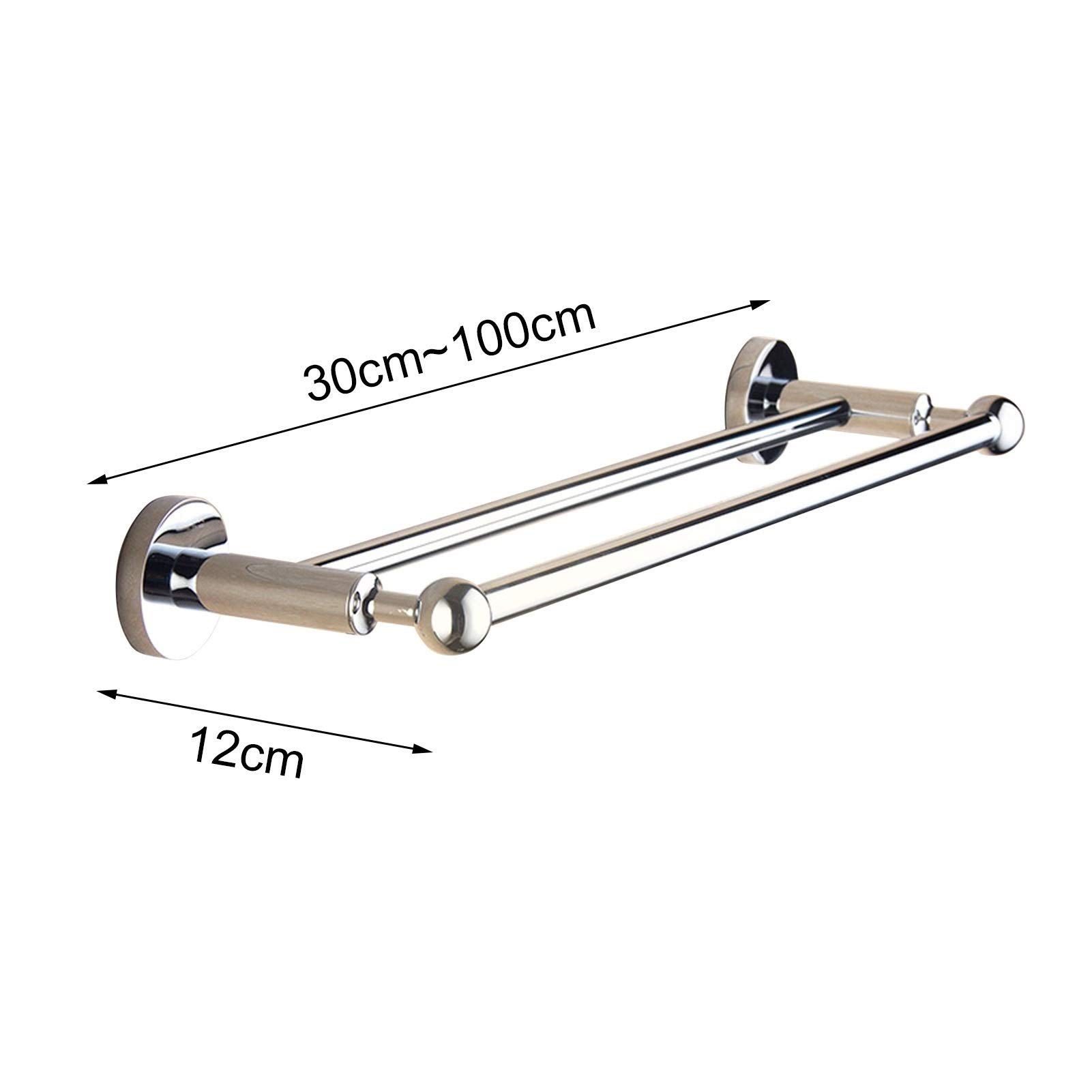Montado en la Pared toallero de baño o la Cocina, Toalla SUS304 Acero Inoxidable Acabado Cepillado Barra Doble Soporte de la Varilla, 30cm-100cm (15 tamaños Opcional) (Size : 95cm)