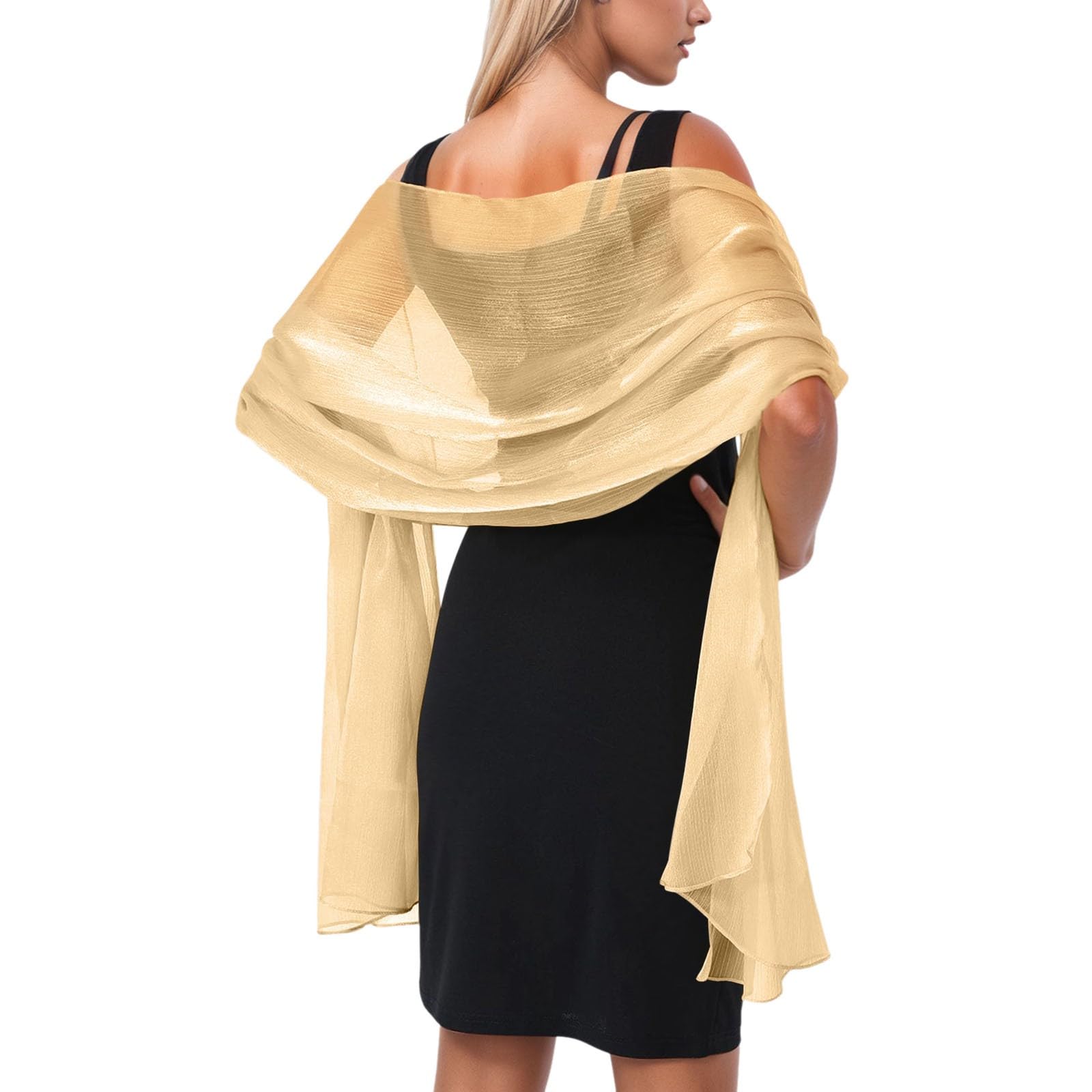 Stola Elegante Donna Cerimonia, Chiffon Scialle Tinta Unita Wrap Stola, Sciarpa Donna Estiva, stola Raso Chiffon Coprispalle per Abiti da Sera, Matrimoni, Festa Regalo