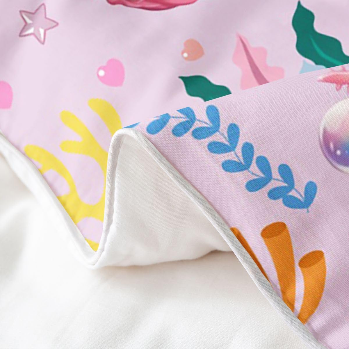 Homewish Różowa urocza poszewka na kołdrę axolotl super king koral rozgwiazda meduza bawełna zestaw pościeli marzycielski podwodny świat poszewka na kołdrę kreskówka gad zwierzę zestawy łóżek