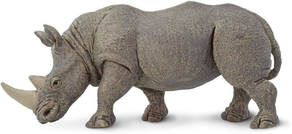 White Rhino Toy Figurine - Realistic, Hand-Painted 5.75" Model Figure - Safe, Educational Toy for Boys, Girls & Kids Ages 3+