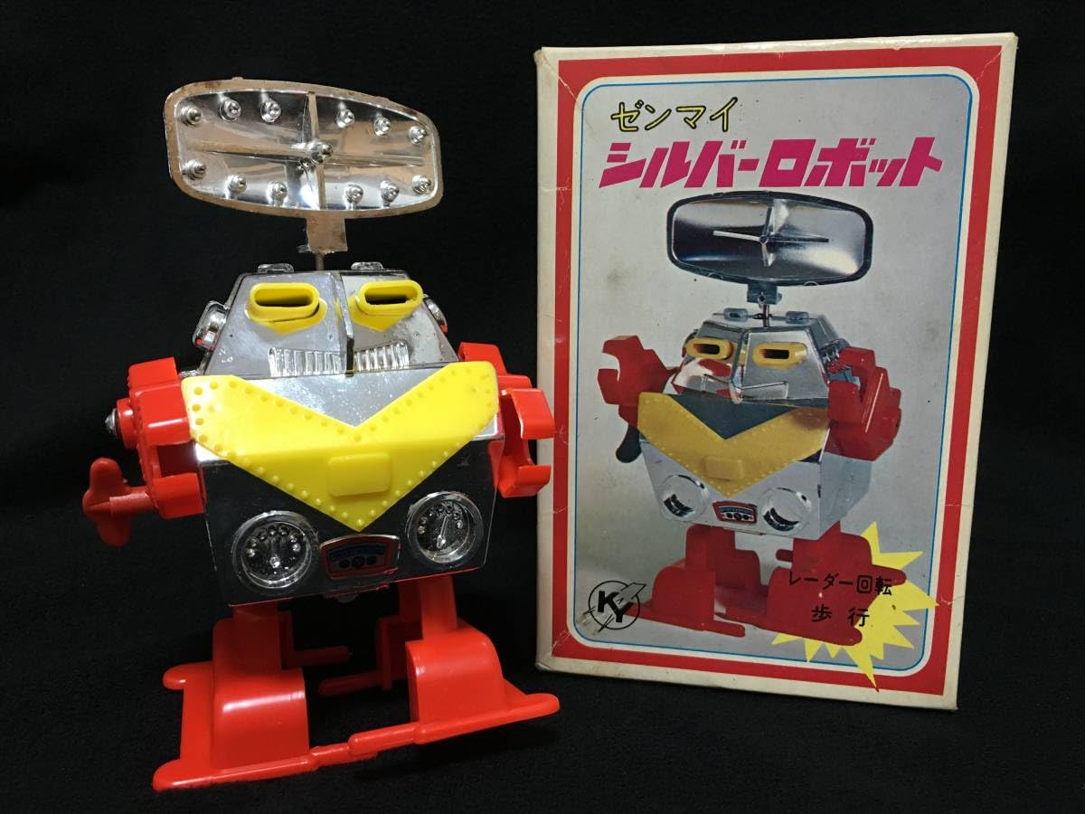 Amazon.co.jp: ヨコタ ぜんまい シルバーロボット レーダー回転 歩行