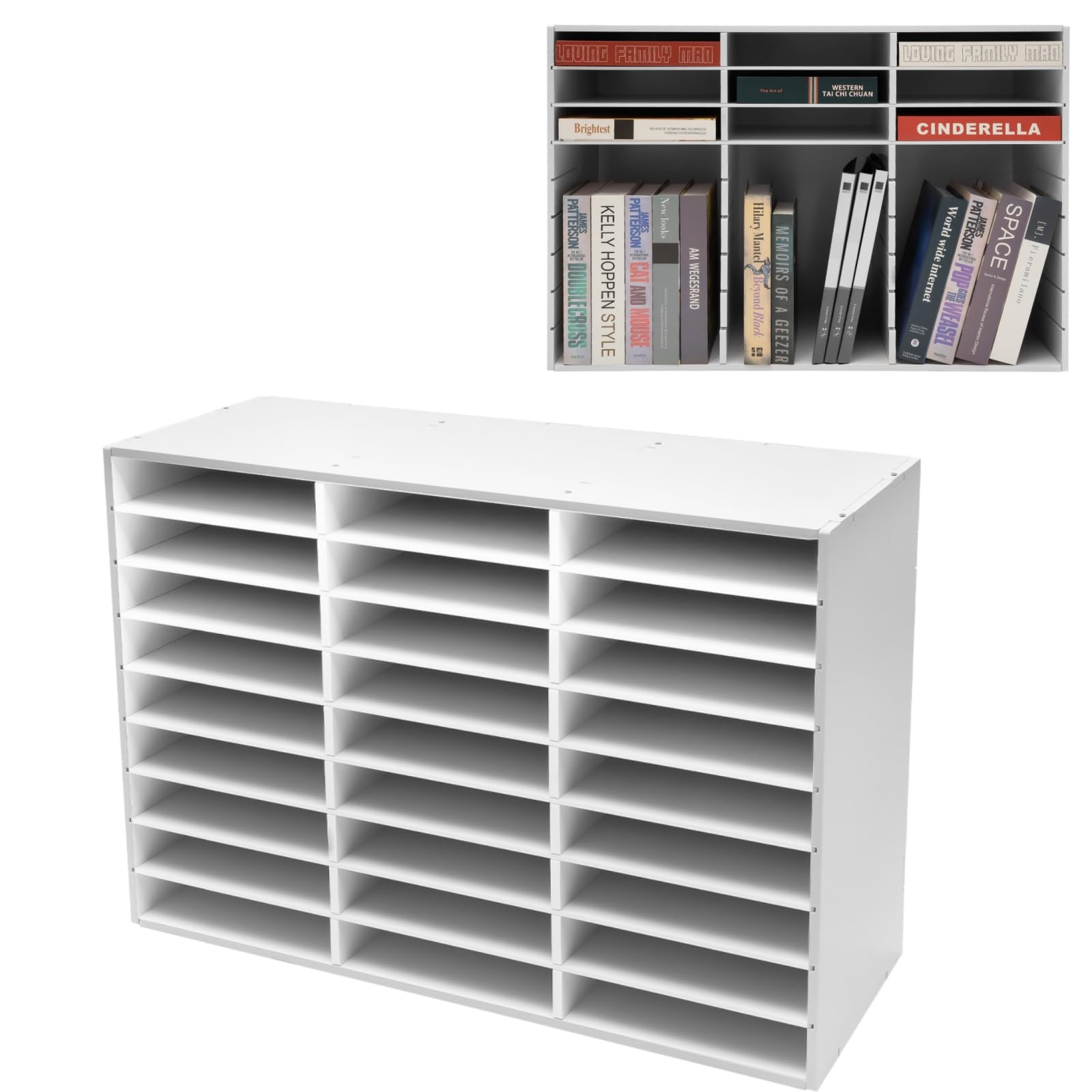 LOYALHEARTDY Classroom Mailbox Organizer 27-Slots, Thicken PVC Literature Organizer, Student Mail Sorter Storage Organization for Office & Classroom