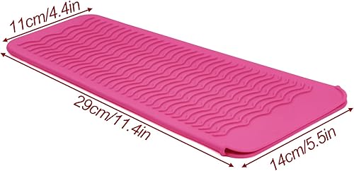 Miniatura 3 de 3 piezas de alfombrilla de silicona resistente al calor con bolsa para alisador de pelo, rizador, plancha plana y herramientas calientes para el